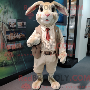 Beige Wild Rabbit maskot...