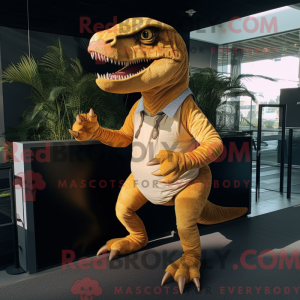 Gold T Rex mascot costume...