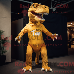 Gold T Rex mascot costume...