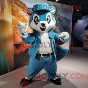 Cyan Badger Maskottchen...