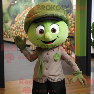 Olive Aglet mascot costume...