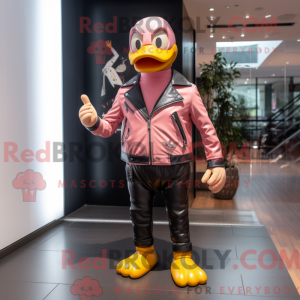 Pink Duck mascot costume...