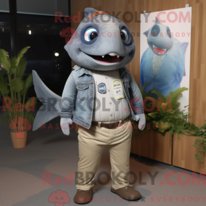 Gray Tuna mascot costume...
