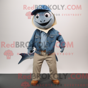 Gray Tuna mascot costume...