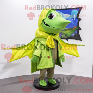 Lime Green Swordfish mascot...