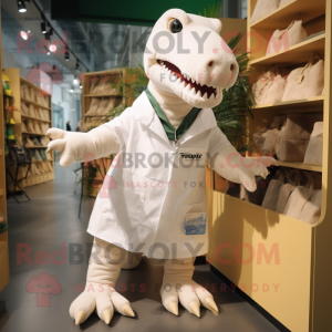 Wit T Rex mascotte kostuum...