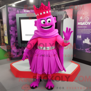 Magenta King mascot costume...