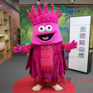 Magenta King maskot kostume...