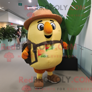 Tan Mango mascot costume...