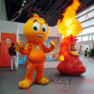 Orange Fire Eater mascot...