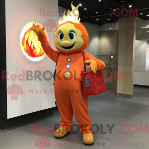 Orange Fire Eater mascot...