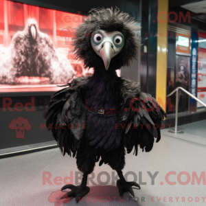 Black Emu mascot costume...