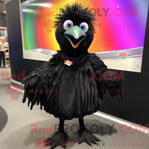 Black Emu mascot costume...