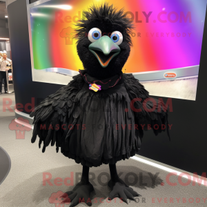 Svart Emu-maskotdraktfigur...