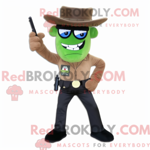 Brun Grøn Beret maskot...