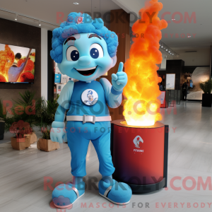 Sky Blue Fire Eater mascot...