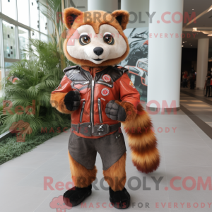 Tan Red Panda mascot...