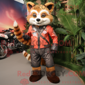 Tan Red Panda mascot...