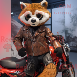 Tan Red Panda maskot...