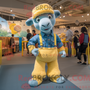 Yellow Sheep mascot costume...