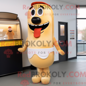 Tan Hot Dog mascot costume...