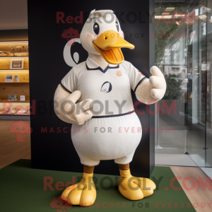 Cream Goose mascottekostuum...