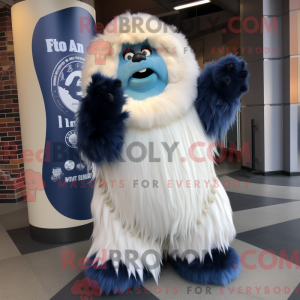 Navy Yeti maskotdraktfigur...