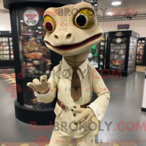 Tan Geckos mascot costume...