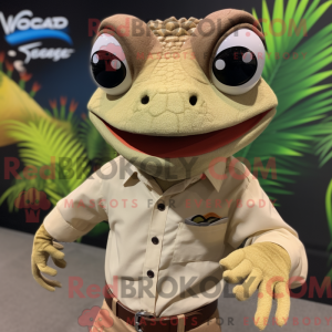 Tan Geckos mascot costume...