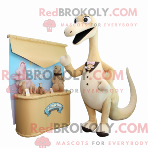 Beige Brachiosaurus maskot...