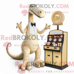 Beige Brachiosaurus mascot...