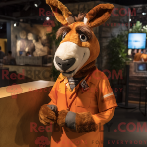 Rust Donkey mascot costume...
