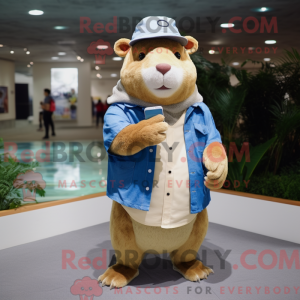 Cream Capybara mascot...