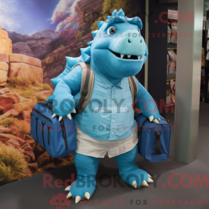 Blue Ankylosaurus mascot...