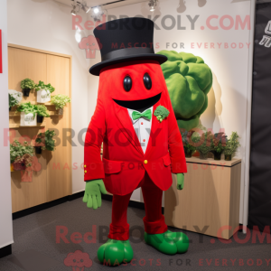 Rød Broccoli maskot kostume...