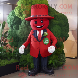 Rød Broccoli maskot kostume...