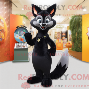 Black Fox-mascottekostuum...