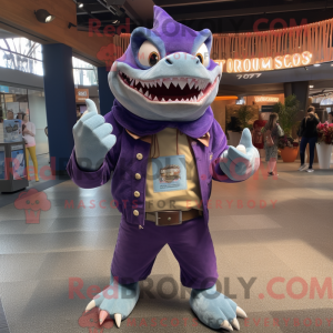 Lilla Megalodon maskot...