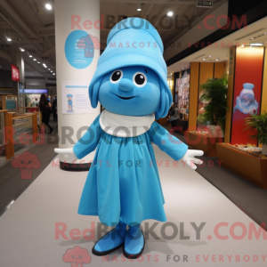 Sky Blue Ray mascot costume...