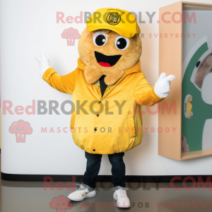 Gul pizza maskot kostume...