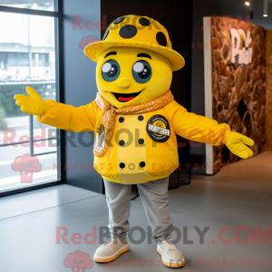 Gul pizza maskot kostume...