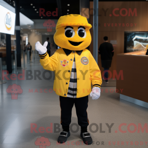 Gul pizza maskot kostume...