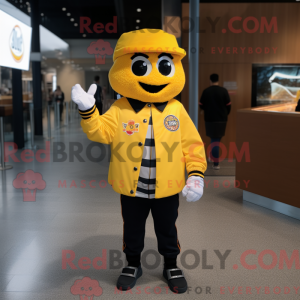 Yellow Pizza mascot costume...