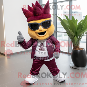Maroon Pineapple mascot...