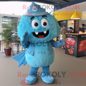 Cyan Fish And Chips mascot...