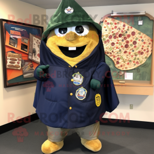 Navy Pizza Slice maskot...