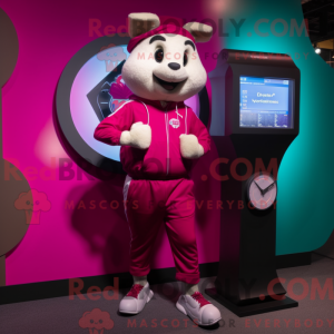 Magenta timeglas maskot...