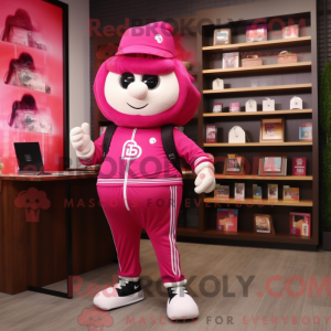 Magenta timeglas maskot...