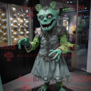 Green Undead mascot costume...