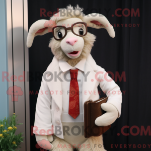 Beige Angora Goat mascot...